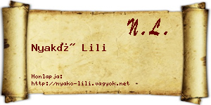Nyakó Lili névjegykártya